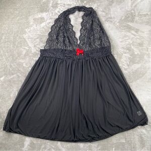 Elegant Black Lace Sheer Babydoll Lingerie Size 3XL-5XL